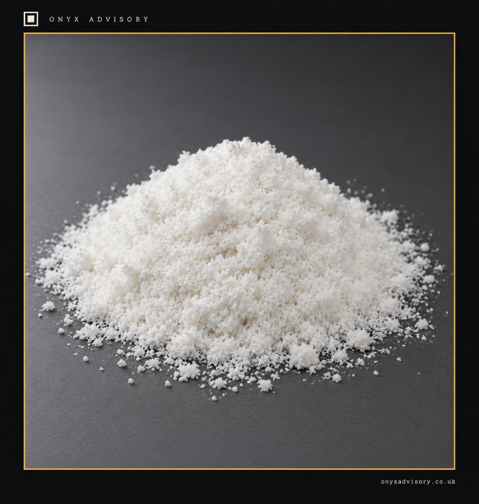 RDX as a white crystalline powder